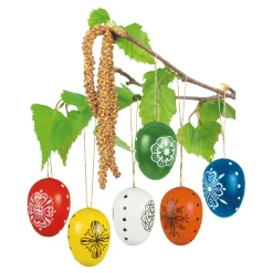 New Waschbär 6 handbemalte Ostereier aus Holz.