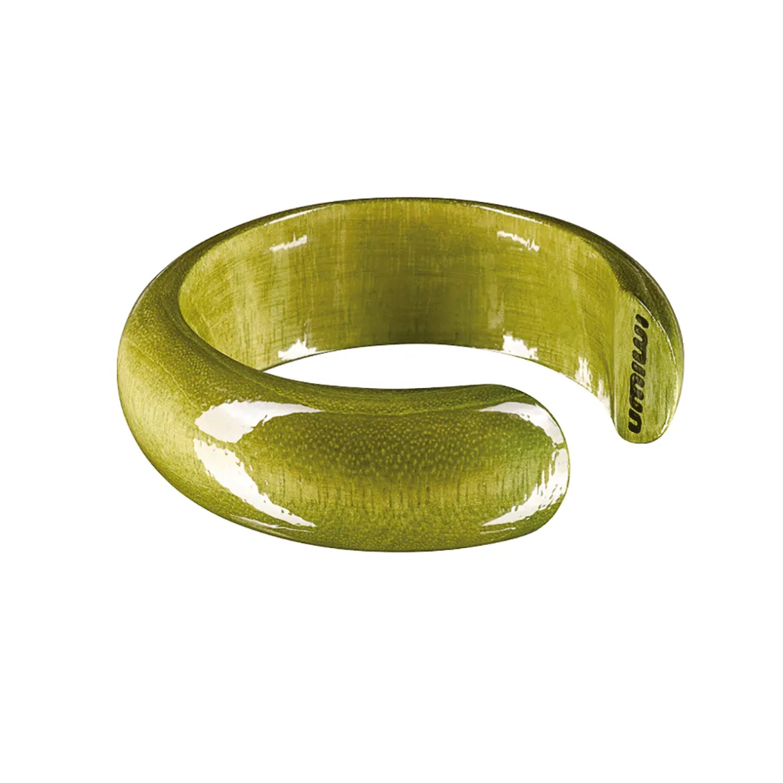 Outlet Waschbär Armreif aus Mangoholz, Olive.