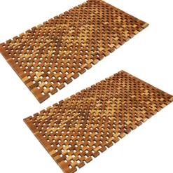 Clearance Waschbär Badematte aus Akazienholz, 2er-Set.