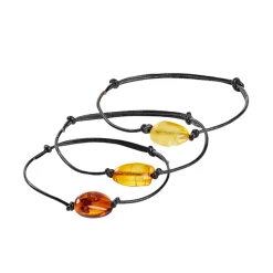 Clearance Waschbär Bernstein-Lederarmband, 3er Set