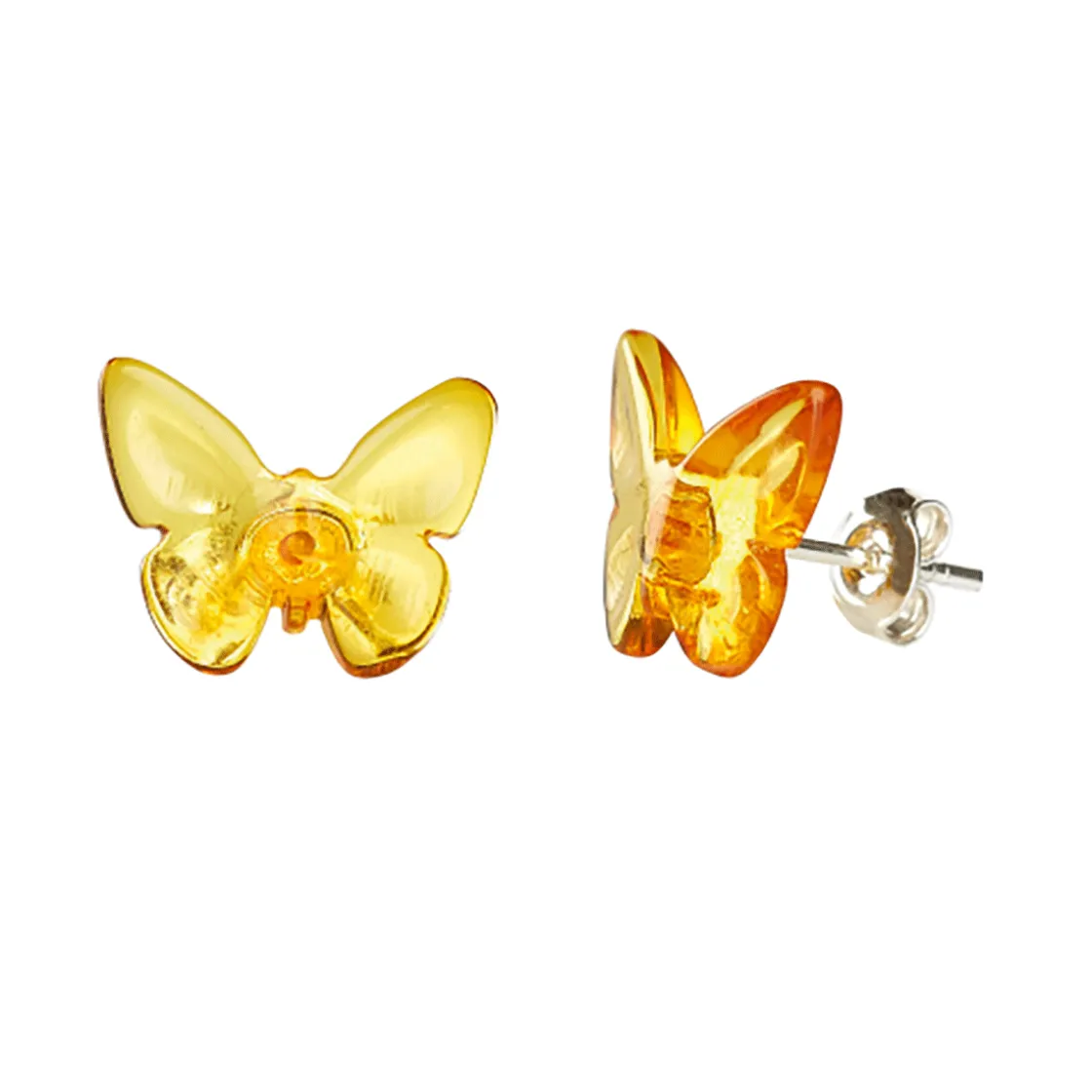 Hot Waschbär Bernstein-Ohrstecker „Schmetterling“