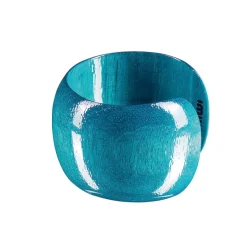 Clearance Waschbär Breiter Armreif aus Mangoholz, Himmelblau.