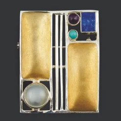 Hot Waschbär Brosche »Hoffmann« mit Halbedelsteinen.