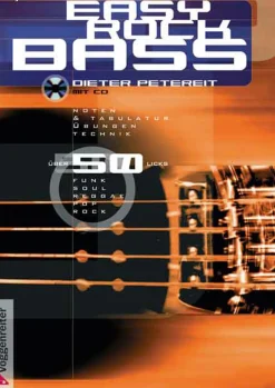 Outlet Waschbär Easy Rock Bass. Mit Noten und Tabulatur, über 50 Licks aus den Musikrichtungen Funk, Soul, Reggae, Pop und Rock.