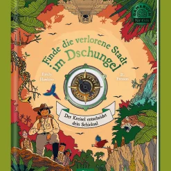 Waschbär Finde die verlorene Stadt im Dschungel. Der Kreisel entscheidet dein Schicksal.