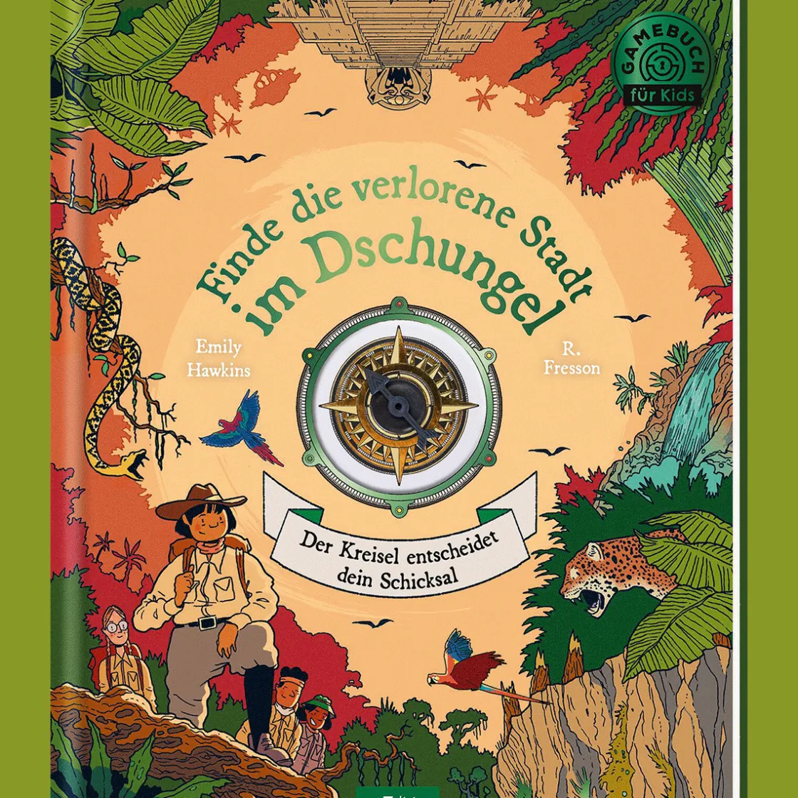 Waschbär Finde die verlorene Stadt im Dschungel. Der Kreisel entscheidet dein Schicksal.