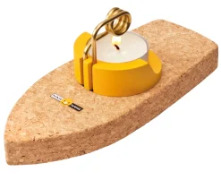 Online Waschbär Korkschiff mit Teelicht »Dampfschiff«.