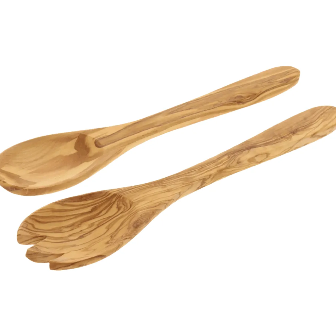 Waschbär Salatbesteck Olivenholz.