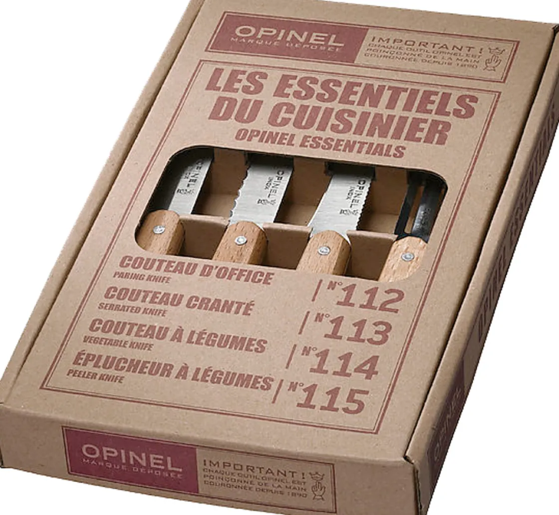 Online Waschbär Set »Les Essentiels«. 4 Messer mit Buchenholzgriffen.