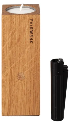 New Waschbär Teelichthalter aus Holz, Quader.