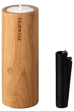 Online Waschbär Teelichthalter aus Holz, Zylinder.