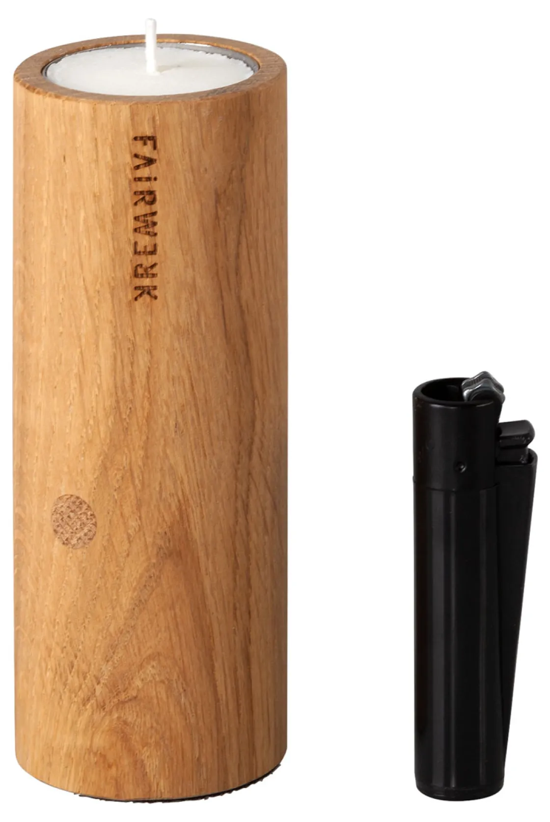 Online Waschbär Teelichthalter aus Holz, Zylinder.