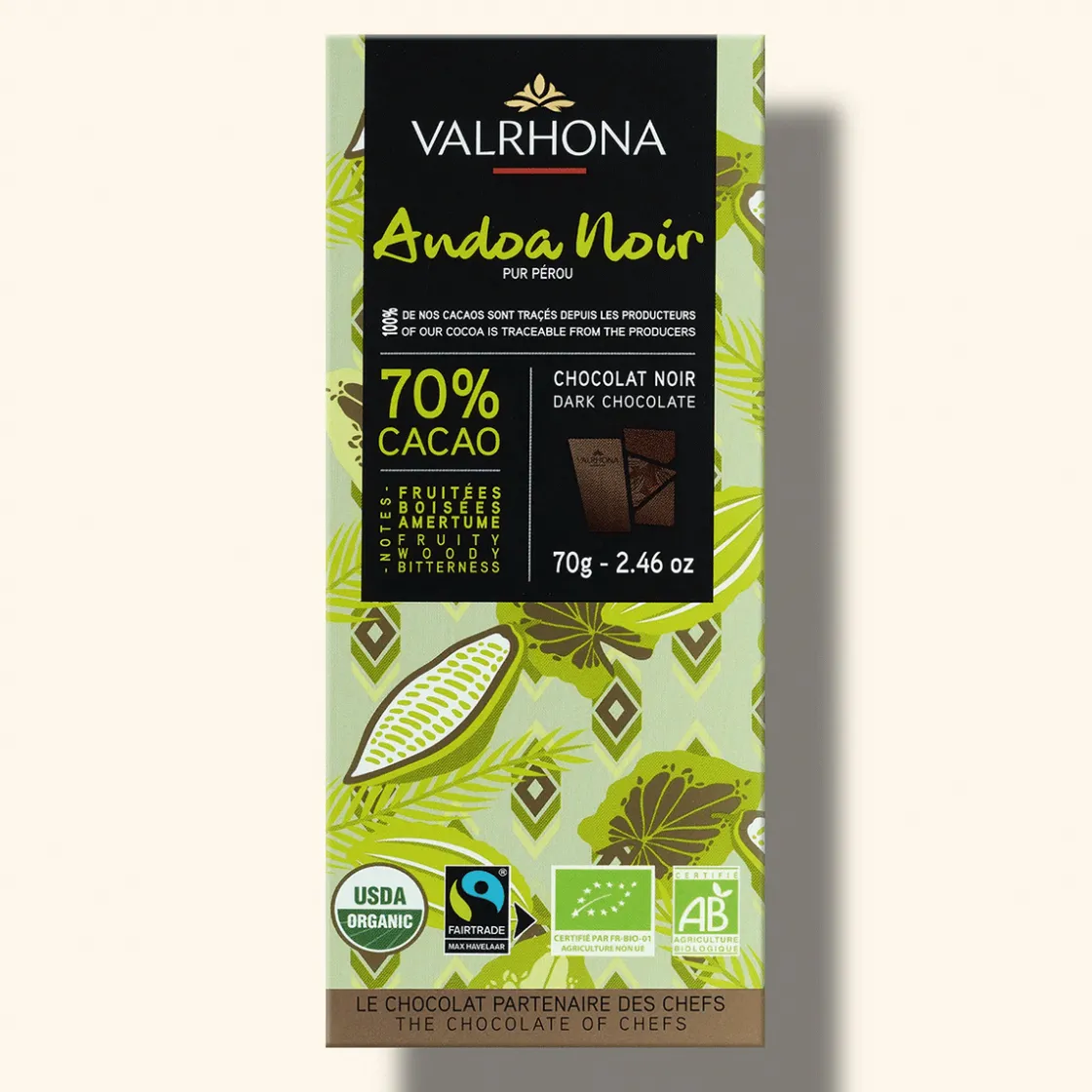 Clearance Waschbär Valrhona Schokolade Andoa Noir 70 % Peru.